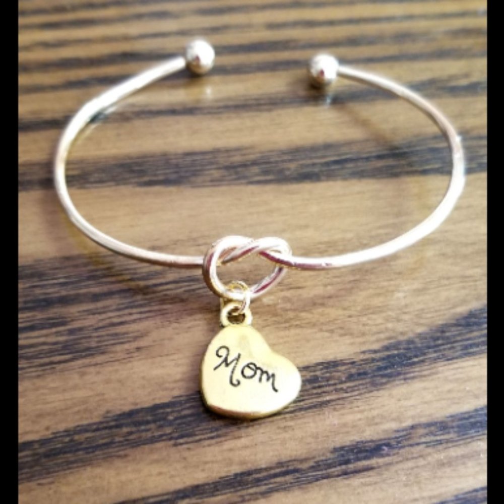 Gold Mom Cuff Bracelet Mothers Day Gift